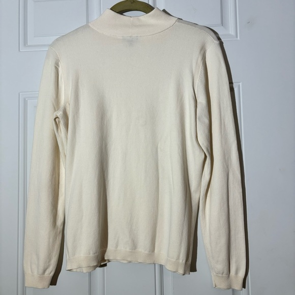 Talbots Ivory Lightweight Knit Turtleneck, Size Medium - Picture 2 of 9